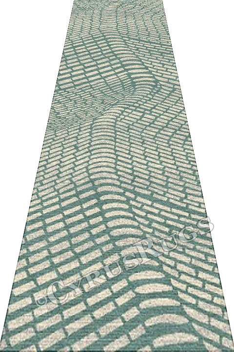 Vintage Hallway Runner Rugs HB285 Aqua Cotton - Click Image to Close