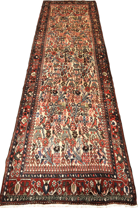 Hamedan Hand Knotted Wool Runner (Size 312 x 109cm) - Click Image to Close