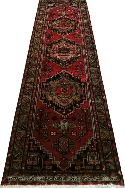 Hamedan Hand Knotted Wool Runner (Size 321 x 111cm) - Click Image to Close