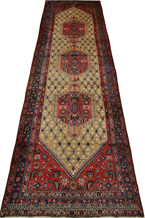 Zabol Hand Knotted Wool Runner (Size 408 x 120cm) - Click Image to Close