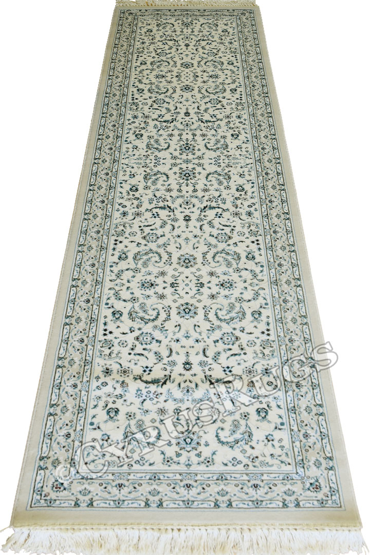 Caspian Persian Wool Hallway Runner Rugs 75572 White - Click Image to Close