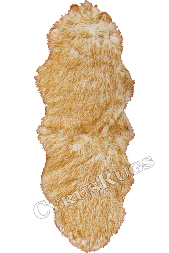 Alaska Faux Sheepskin Shaggy Rugs Brown - Click Image to Close