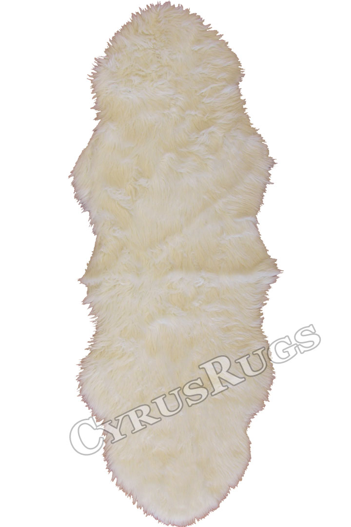 Alaska Faux Sheepskin Shaggy Rugs White - Click Image to Close