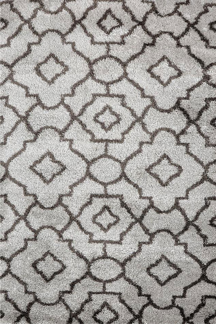 Carlo Abstract Shaggy Rugs 3663A L.Grey - Click Image to Close