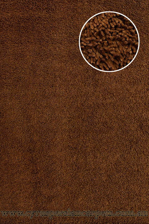 Coral Plain Shaggy Rug 605 Choc - Click Image to Close