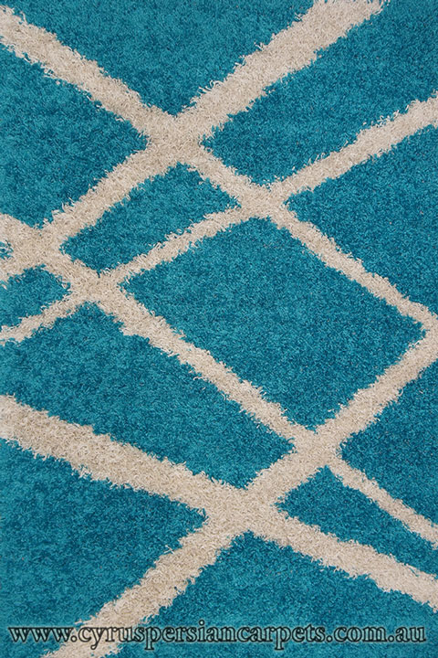Crown Abstract Shaggy Rug 8818 Aqua Size: 230 x 160cm - Click Image to Close