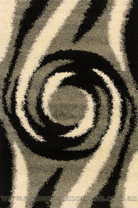 Santa Cruz Modern Shaggy Rug 2411 Grey White - Click Image to Close