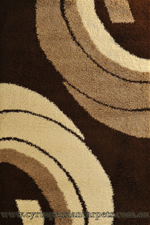 Santa Cruz Modern Shaggy Rug 2506 Chocolate Beige - Click Image to Close