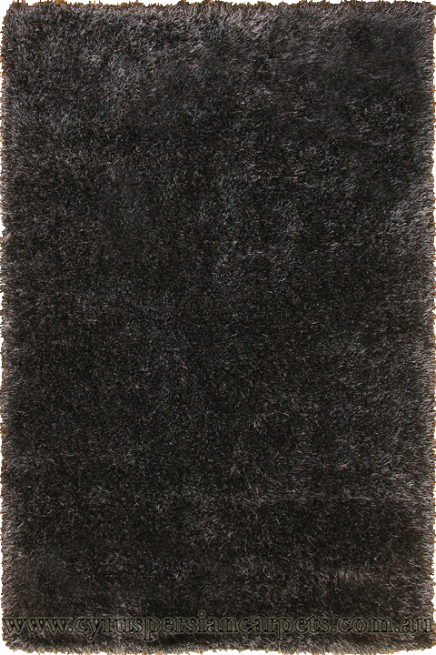 Darwin Plain Shaggy Rug 236 Black Fume - Click Image to Close