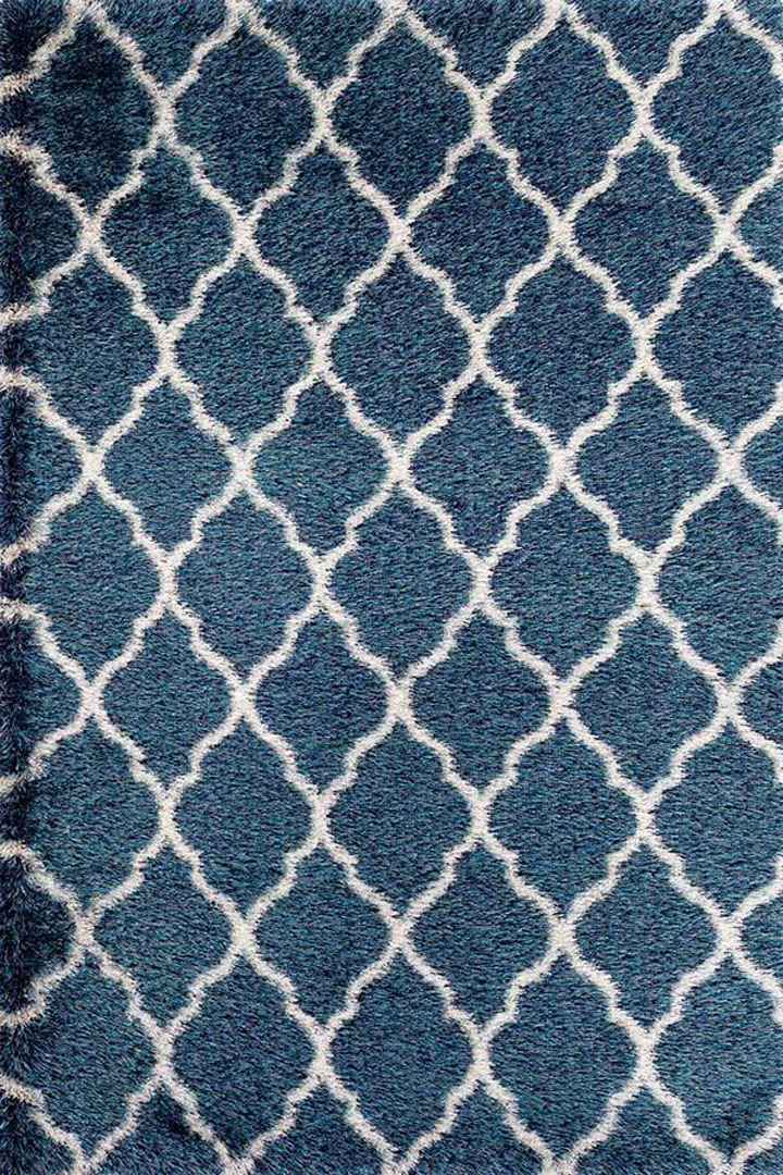 Darwin Trellis Shaggy Rugs 2806A F. Blue F. Bone - Click Image to Close