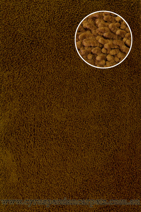 Double Coral Plain Shaggy Rug 15 Brown - Click Image to Close