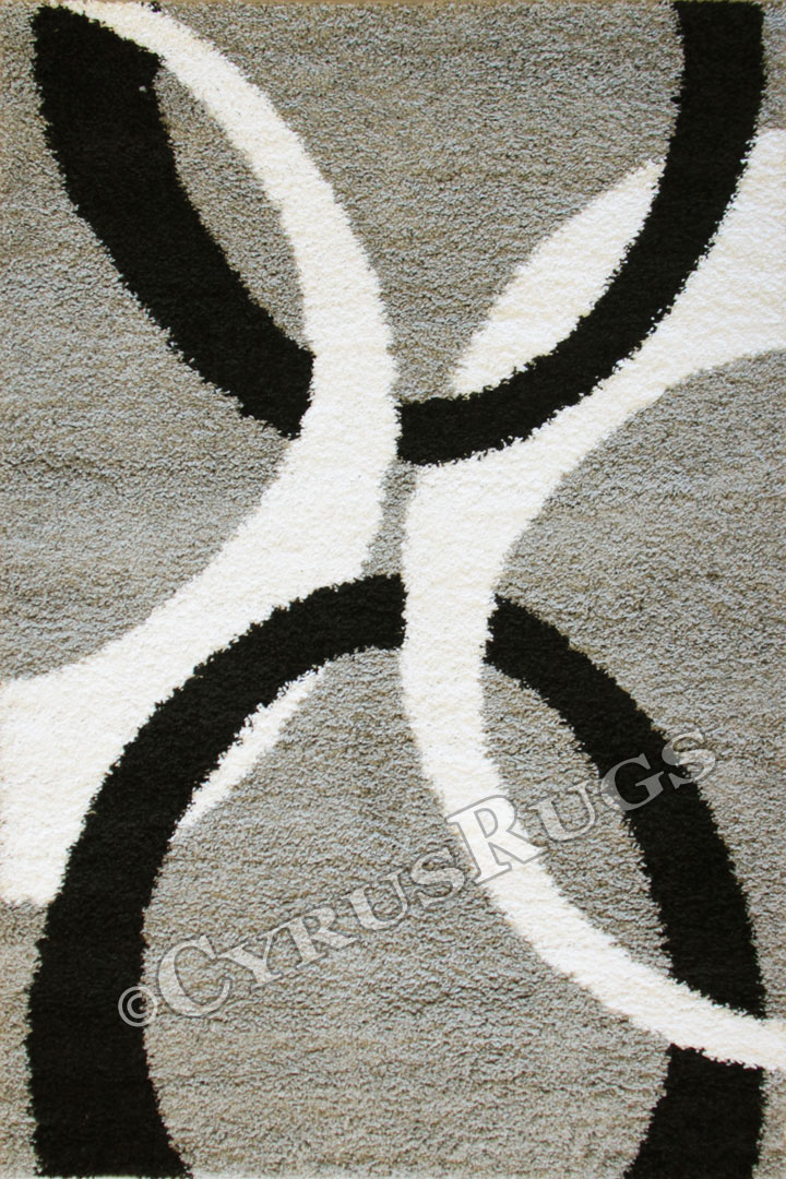 Moda Modern Abstract Shaggy Rug S171A Grey - Click Image to Close