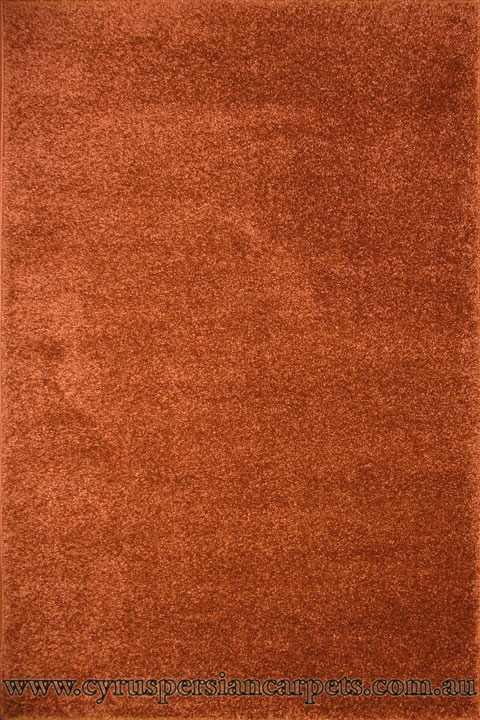 Natura Plain Shaggy Rug 7000 Terracotta - Click Image to Close