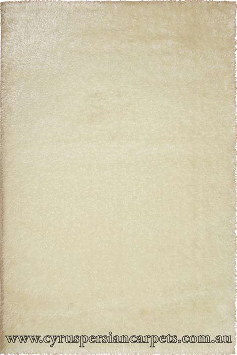 Plush Plain Shaggy Rug 3DK33 P White P. White - Click Image to Close