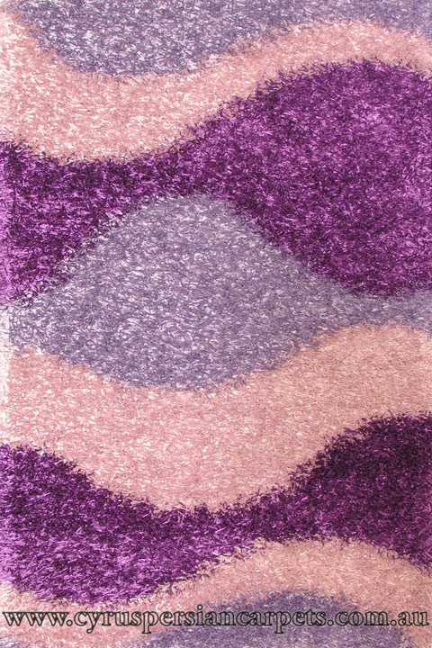 Rio Modern Wavy Shaggy Rug RSWIR PURP - Click Image to Close
