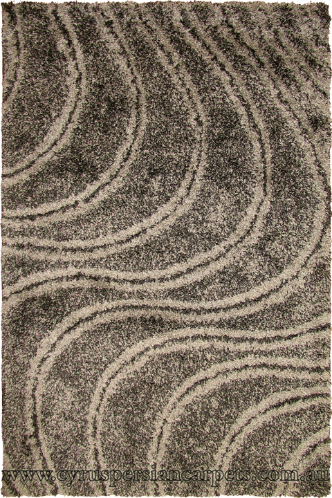 Rocky Plain Wavy Shaggy Rug 2379 Fume Grey - Click Image to Close