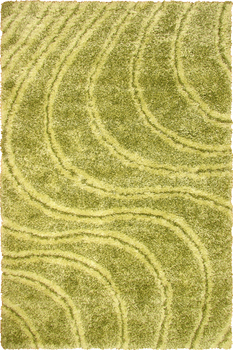 Rocky Plain Wavy Shaggy Rug 2379 Green - Click Image to Close