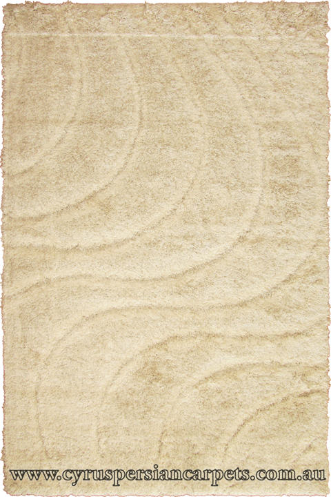 Rocky Plain Wavy Shaggy Rug 2379 Bone White - Click Image to Close