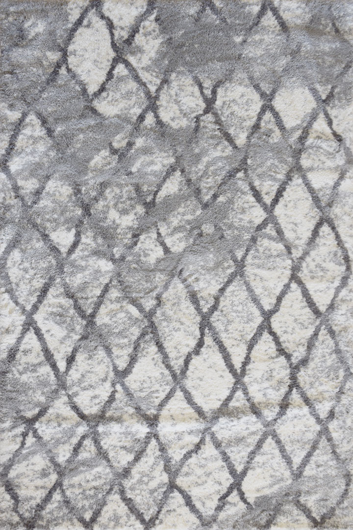 SoHo Moroccan Shaggy Rugs 27774A White L. Grey - Click Image to Close