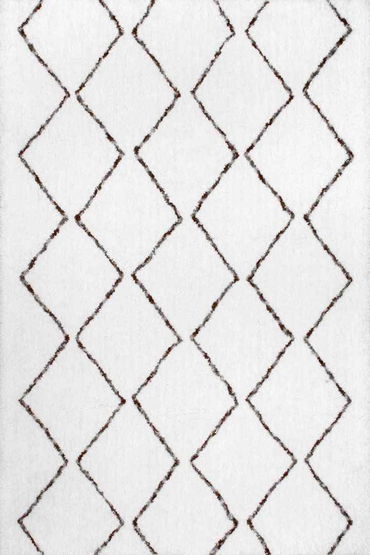 Splendor Trellis Shaggy Rugs MRC2A Natural - Click Image to Close