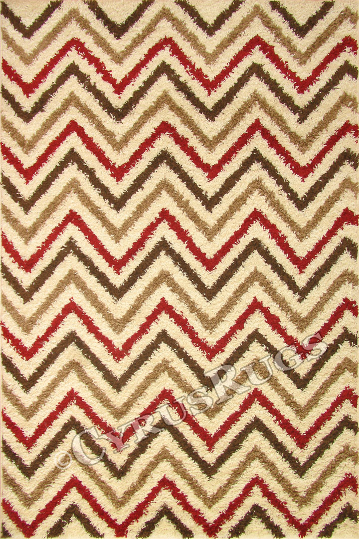 Stella Chevron Shaggy Rug 1128A-BON-BON - Click Image to Close