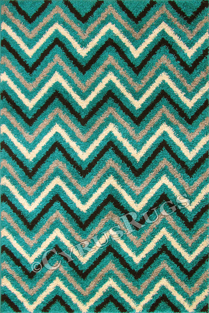 Stella Chevron Shaggy Rug 1128A-TKZ-TKZ - Click Image to Close
