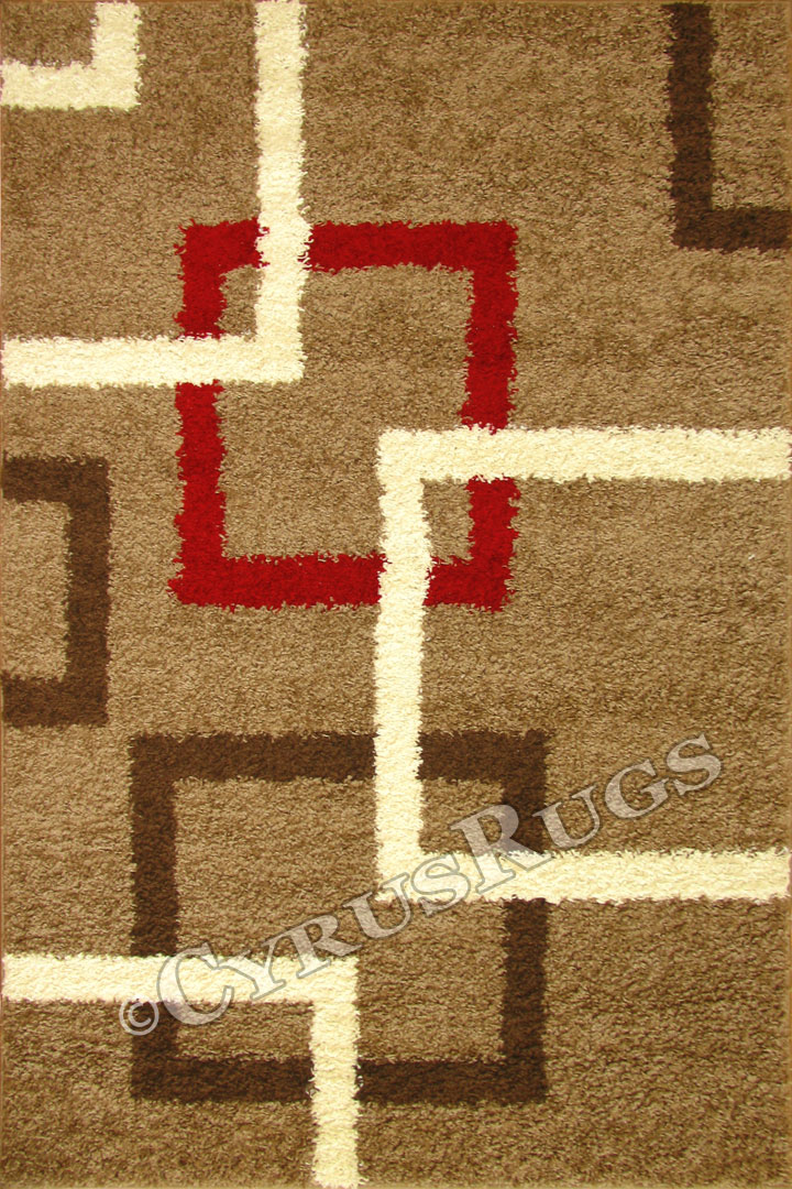 Stella Square Pattern Shaggy Rug 1134A-STK-STK - Click Image to Close