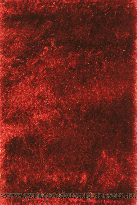 Sun Plain Shaggy Rug 2 Red - Click Image to Close