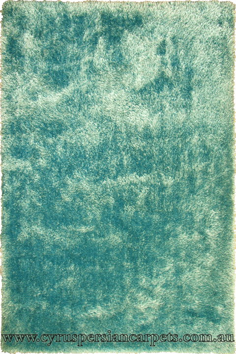 Venice Plain Shaggy Rug Pantone 7459 Blue - Click Image to Close