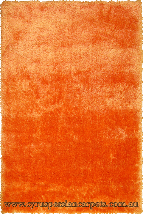 Venice Plain Shaggy Rug 17-1360-TPX Orange - Click Image to Close