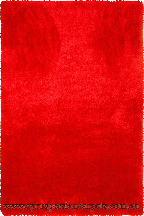 Venice Plain Shaggy Rug Ice 02 Red - Click Image to Close