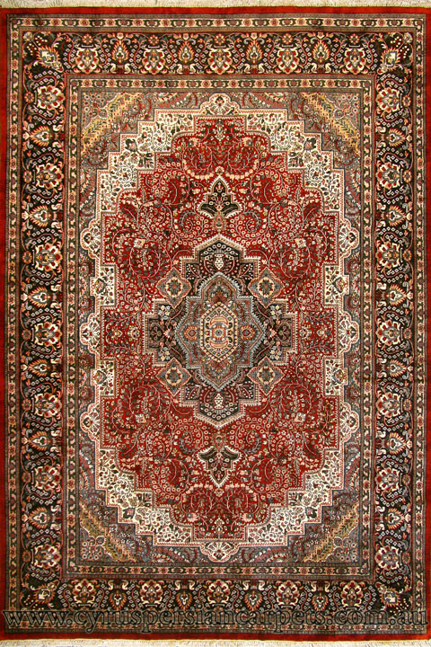 Jammu Hand Knotted Medallion Silky Rug - Click Image to Close