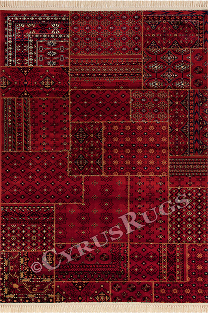 Afghan Traditional Geometric Rugs 3081 Red - Click Image to Close