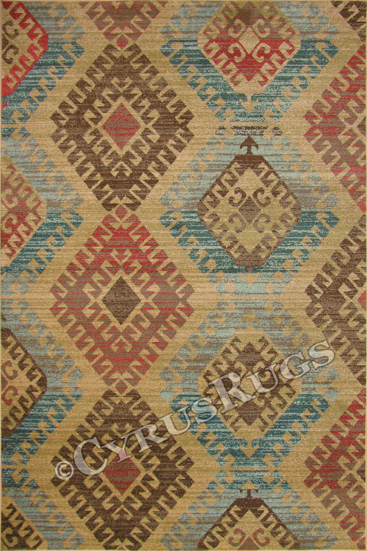Chicago Traditional Geometric Rug 352A Yellow L. Beige - Click Image to Close