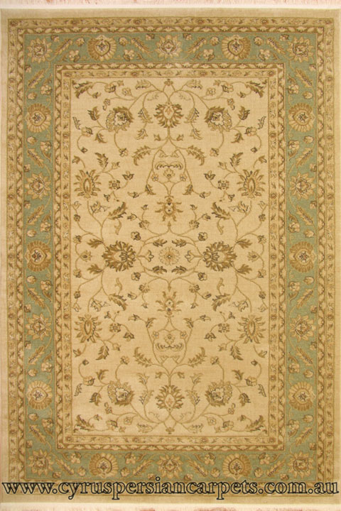 Dallas Traditional Floral Rug 7709H Cream Green - Click Image to Close