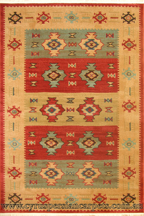 Dallas Traditional Geometric Rug 8790A Red Yellow - Click Image to Close