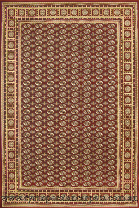 Hereke Traditional Oriental Rug Buhara Red - Click Image to Close
