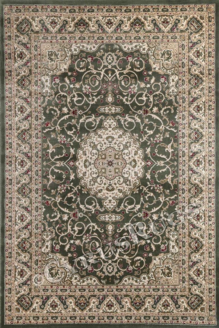 Gianni Traditional Medallion Rugs 600 Green - Click Image to Close