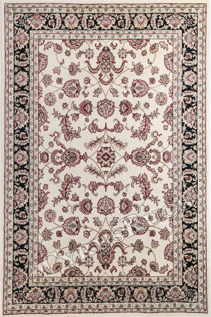 Gianni Traditional Border Rugs 500 Cream Black - Click Image to Close