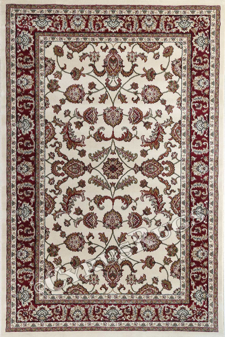 Gianni Traditional Border Rugs 500 Cream Red - Click Image to Close