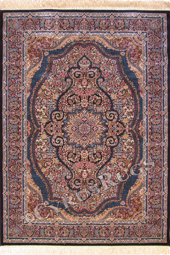 Melbourne Traditional Medallion Rugs 87120 D. Blue - Click Image to Close