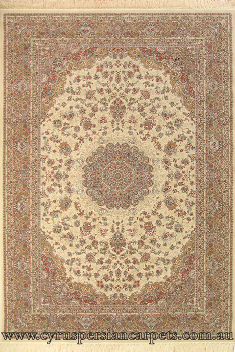 Melbourne Tabriz Traditional Medallion Rugs 87043 Cream - Click Image to Close
