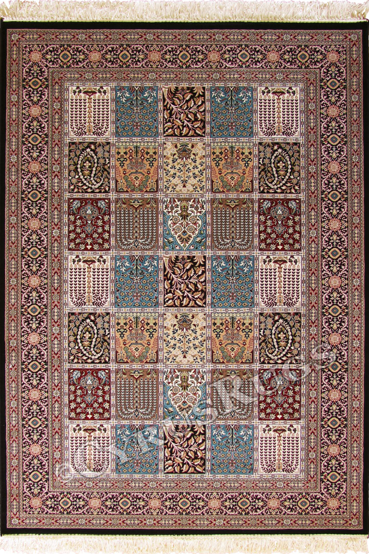 Melbourne Traditional Square Pattern Rugs 87214 D. Blue - Click Image to Close