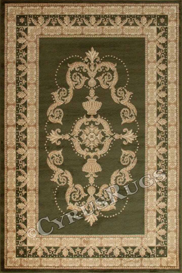 Minnesota Traditional Medallion Rug 3354A Green Green - Click Image to Close