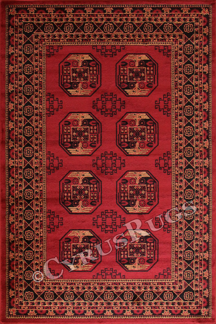 Minnesota Traditional Geometric Rug 3355A Red Black - Click Image to Close