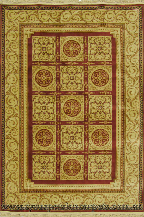 Mosaic Traditional Square Pattern Rug 311-49C - Click Image to Close