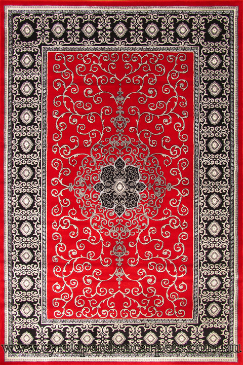 Royal Traditional Medallion Rug 7224B Red Black - Click Image to Close