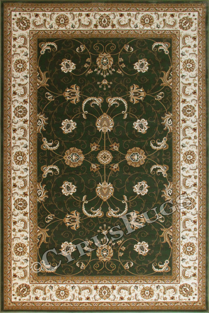 San Diego Traditional Oriental Rugs 2117A Green Cream - Click Image to Close