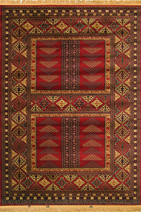 Sicily Traditional Geometric Rug 1825-0 Red - Click Image to Close