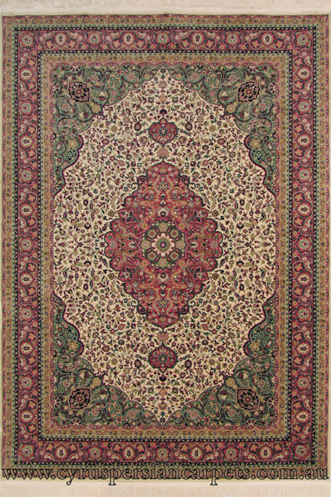 Super Istanbul Traditional Medallion Rug Bergama Beige Pink - Click Image to Close